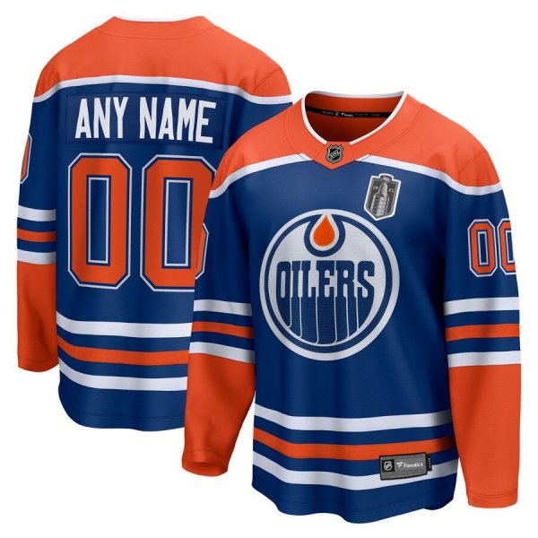 Men's Edmonton Oilers Fanatics 2025 Stanley Cup Final Home Breakaway Custom Royal Jersey