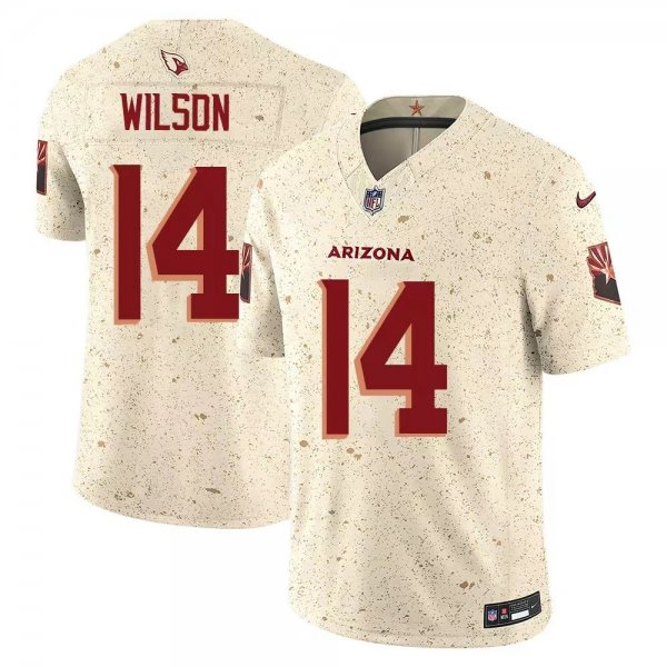 Men's Arizona Cardinals #14 Michael Wilson Cream Rivalries Collection F.U.S.E. Vapor Limited Stitched Jersey