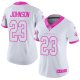 Nike Arizona Cardinals #23 Chris Johnson White/Pink Women's Stitched NFL Limited Rush Fashion Jersey