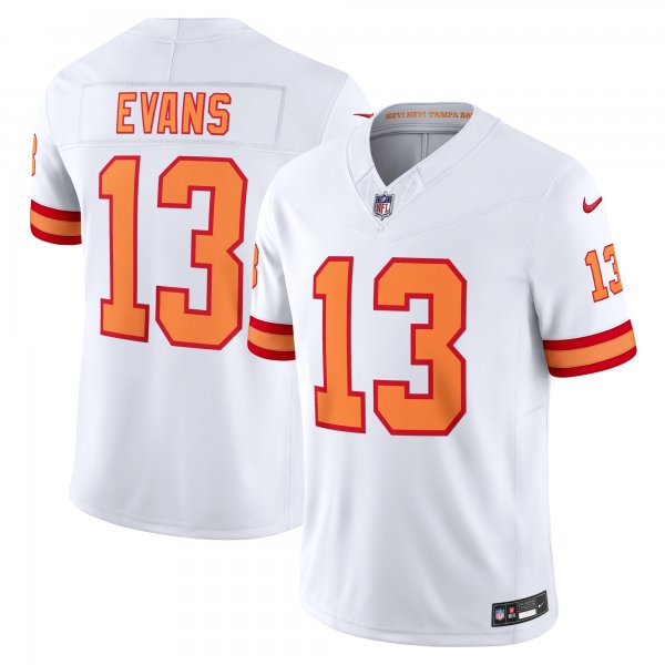 Men's '76 Tampa Bay Buccaneers #13 Mike Evans Nike White Vapor F.U.S.E. Player Limited Jersey
