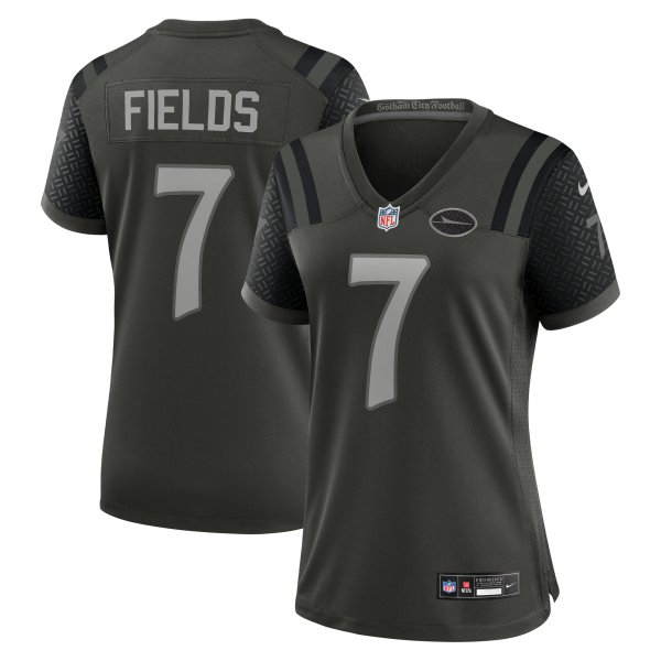 Women's #7 Justin Fields New York Jets Nike 2025 Rivalries Collection Game Gotham Green Jersey