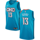 Men's Nike Oklahoma City Thunder #13 Paul George Turquoise Swingman City Edition 2018/19 NBA Jersey
