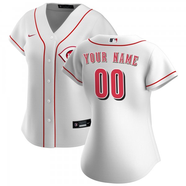 Women's Cincinnati Reds Nike White Home Replica Custom Jersey