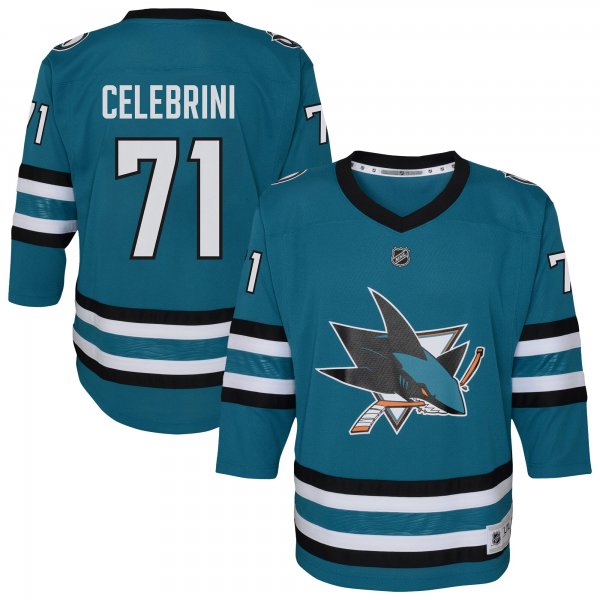 Youth San Jose Sharks #71 Macklin Celebrini Teal Alternate Replica Player Jersey