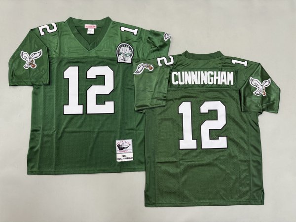 Men's Philadelphia Eagles #12 Randall Cunningham Green Jersey