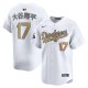 Men's #17 Shohei Ohtani Los Angeles Dodgers Nike 2025 Gold Collection Kanji Limited White Jersey