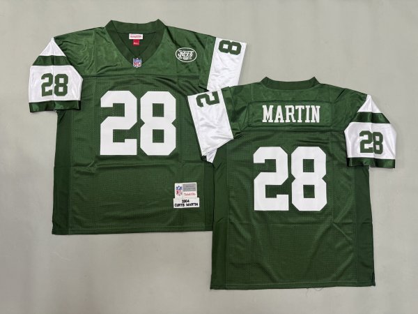 Men's New York Jets #28 Curtis Martin Green Jersey