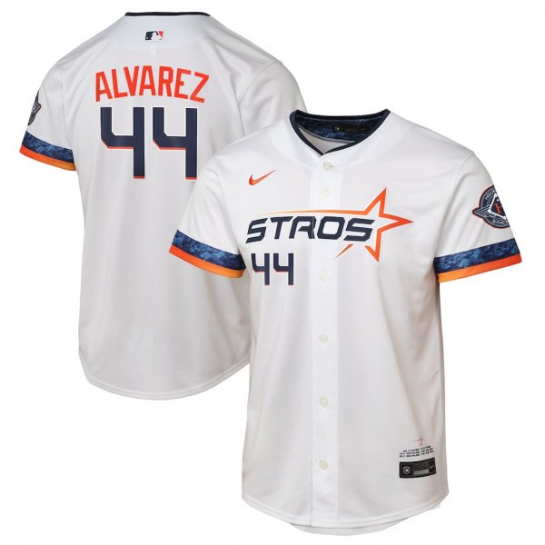 Youth #44 Yordan Alvarez Houston Astros Nike 2025 City Connect Limited Player White Jersey
