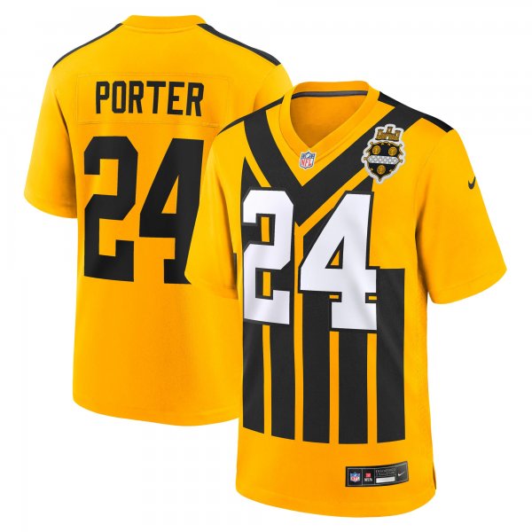Youth Pittsburgh Steelers #24 Joey Porter Jr. Nike Gold Alternate 1933 Throwback Game Jersey
