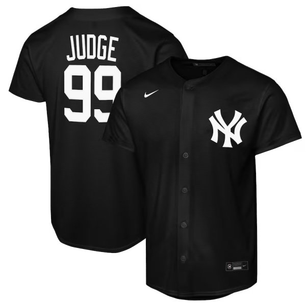 Youth New York Yankees #99 Aaron Judge Nike Black Lights Out Replica Player Jersey
