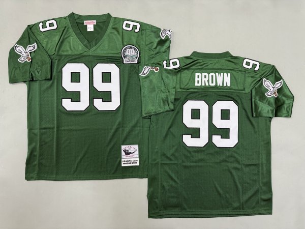 Men's Philadelphia Eagles #99 Jerome Brown Green Jersey