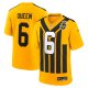 Men's Pittsburgh Steelers #6 Patrick Queen Nike Gold Alternate 1933 Throwback Game Jersey