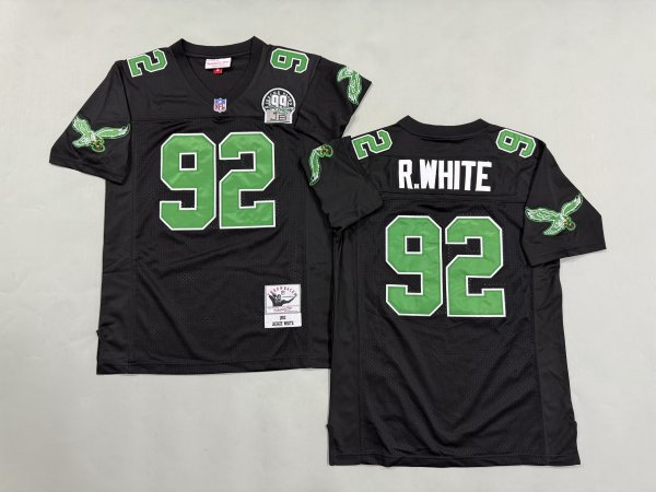 Men's Philadelphia Eagles #92 Reggie White Black Jersey