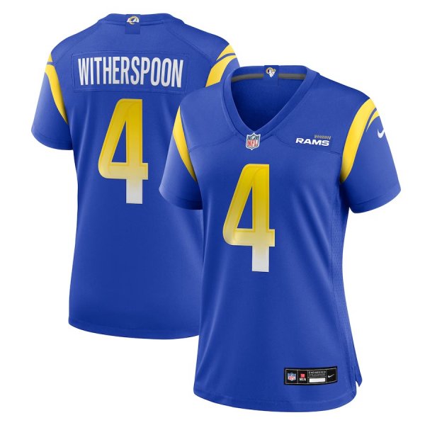 Women's Nike #4 Ahkello Witherspoon Royal Los Angeles Rams Team Game Jersey