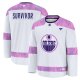 Men's Edmonton Oilers Fanatics White Hockey Fights Cancer Practice Jersey