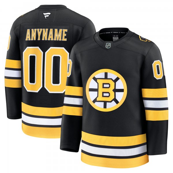 Men's Boston Bruins Black Home Premium Custom Jersey