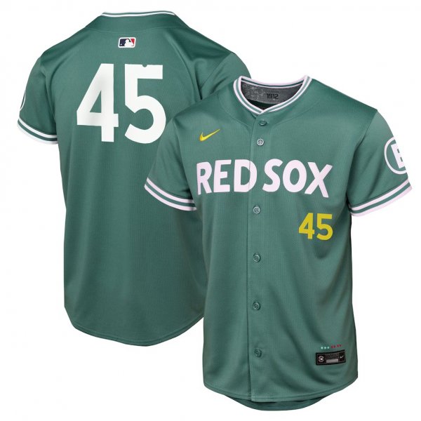 Youth Boston Red Sox #45 Pedro Martinez Nike Green 2025 City Connect Retired Player Jersey