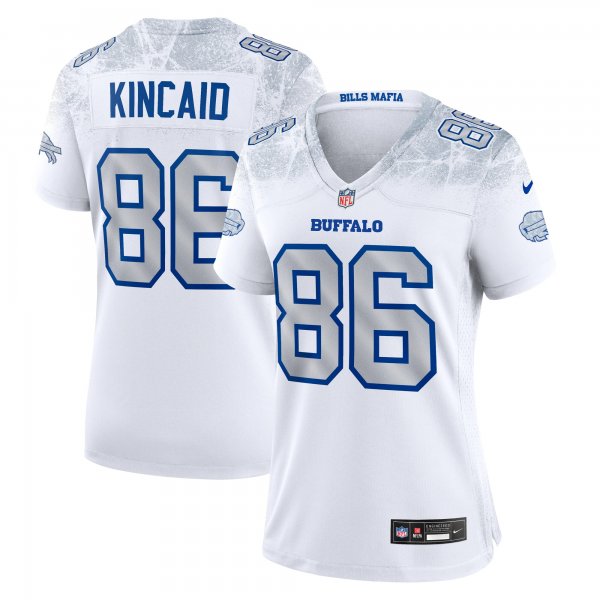 Women's #86 Dalton Kincaid Buffalo Bills Nike 2025 Rivalries Collection Game White Jersey