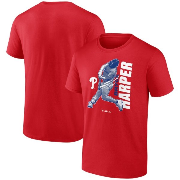 Men's Philadelphia Phillies Bryce Harper Red Player Graphic T-Shirt