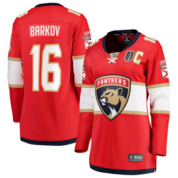 Women's #16 Aleksander Barkov Florida Panthers 2025 Stanley Cup Final Home Breakaway Player Red Jersey